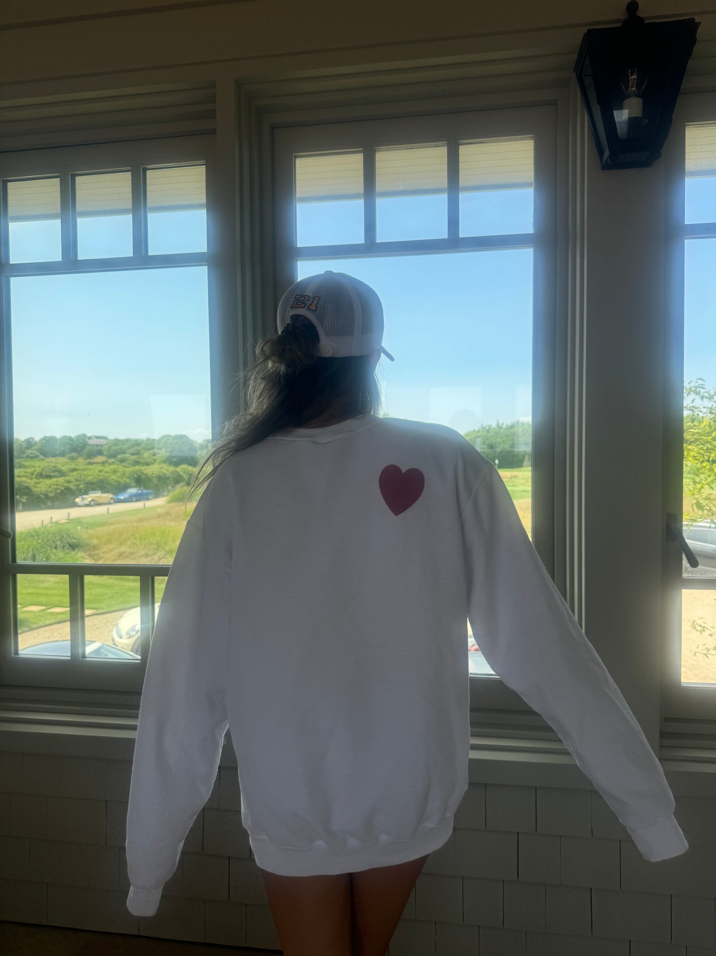 White Japan inspo art crewneck