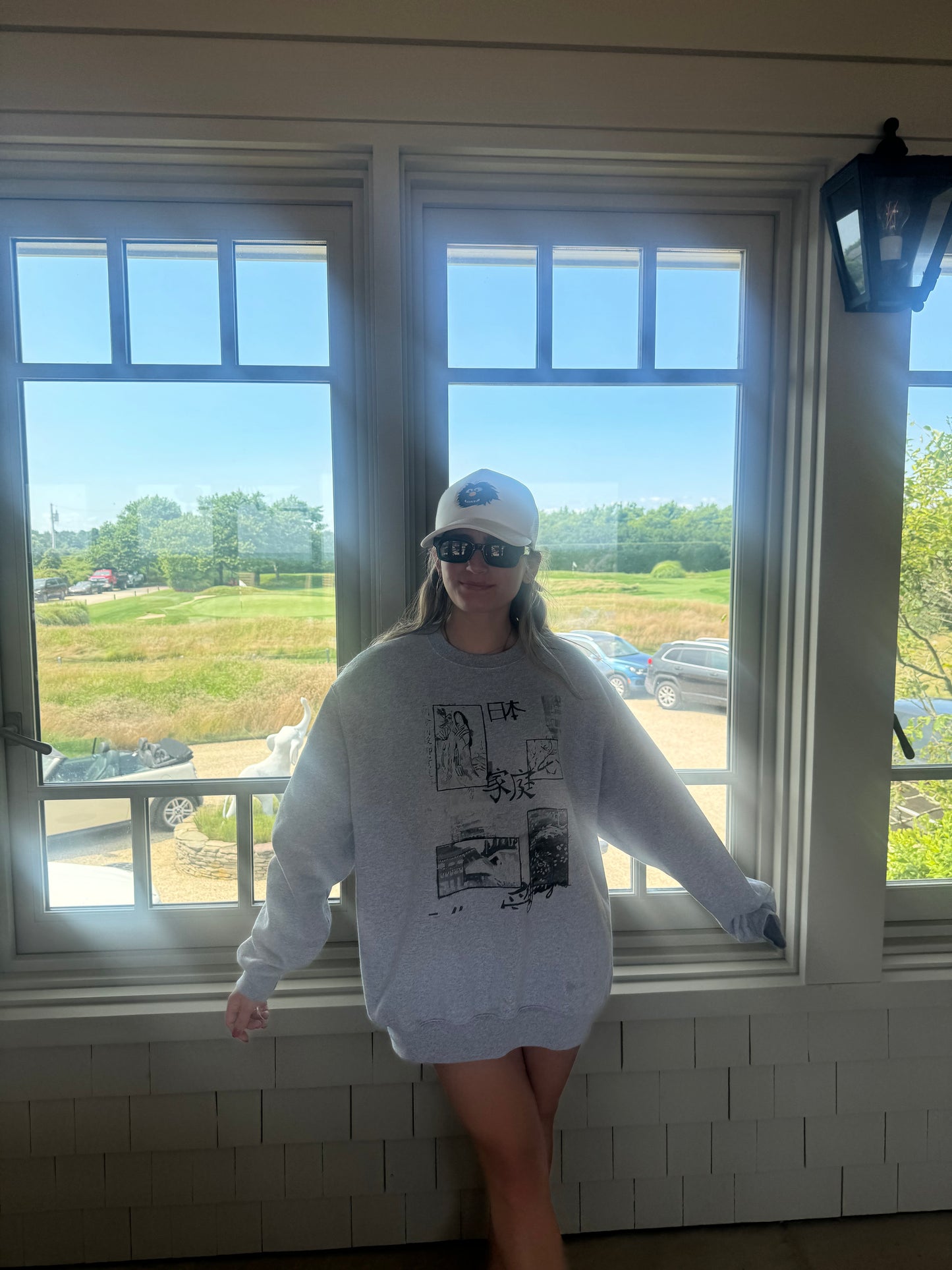 Grey Japan inspo Art Crewneck