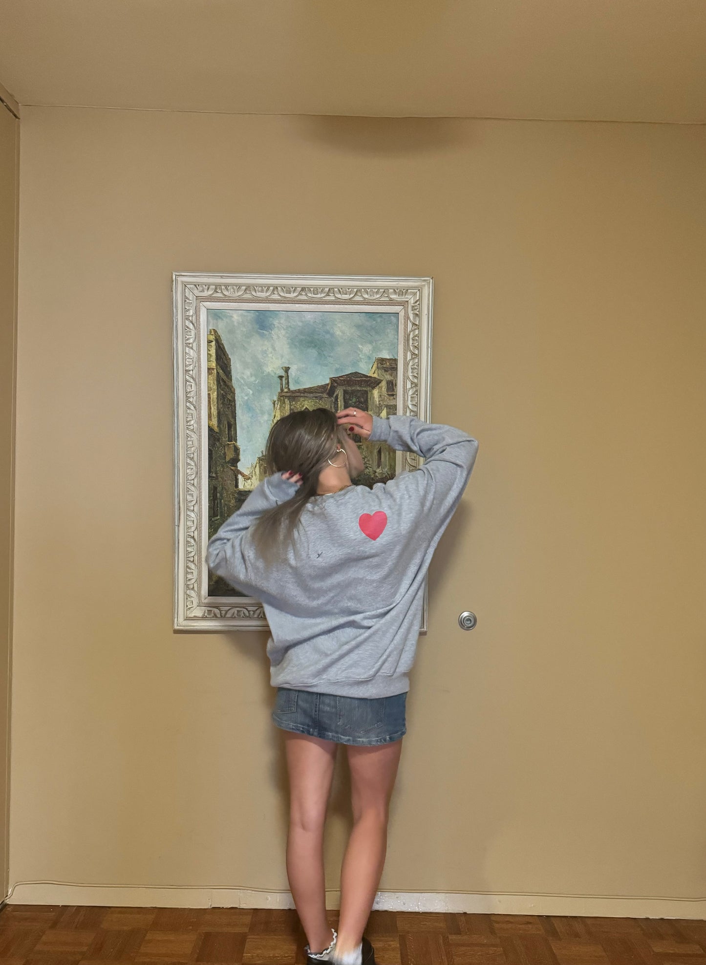Grey Japan inspo Art Crewneck